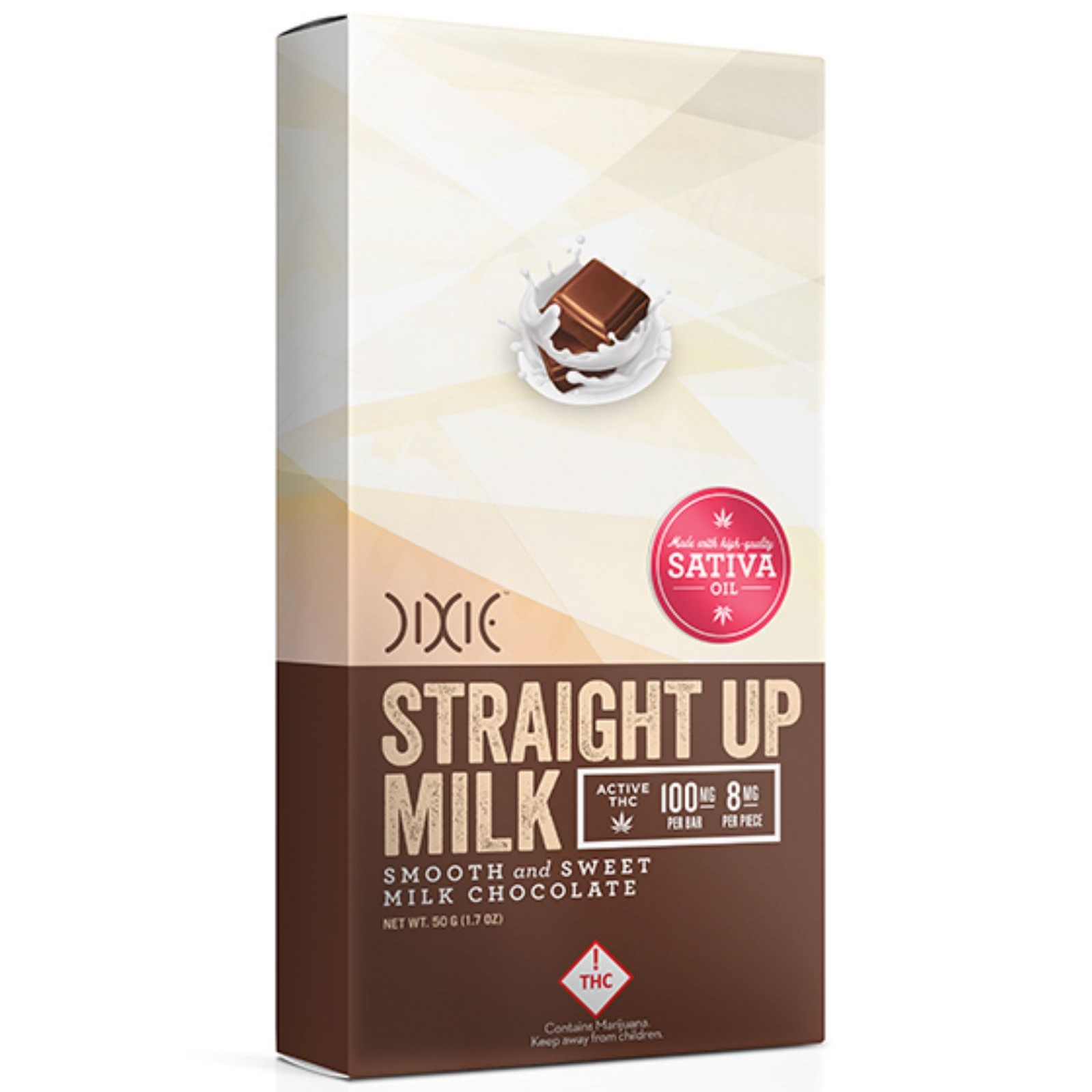 Dixie Brands Straight Up Milk Chocolate Bar Sativa 100mg Leafly